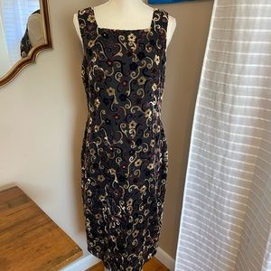 Maggie London Burnout Velvet Sleeveless Shift Dress Sz 10